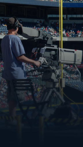 Camera neemt sportwedstrijd op.