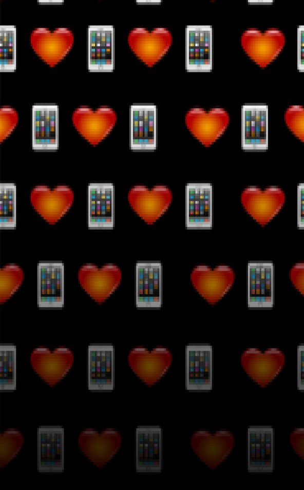 Hartjes en telefoon emoji